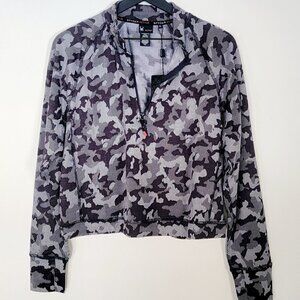 NWT Spider Athleisure Short Length Camo Print Half Zip Women's Jacket Size XL